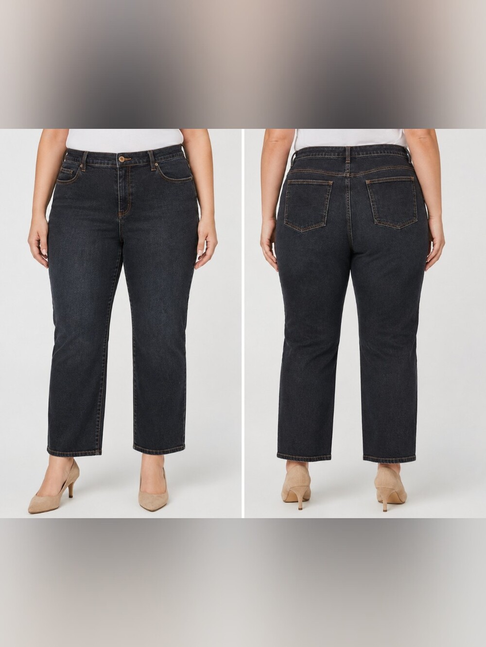 Denim &Co Dark Blue Cross Stretch Women's Jeans Size 18WP